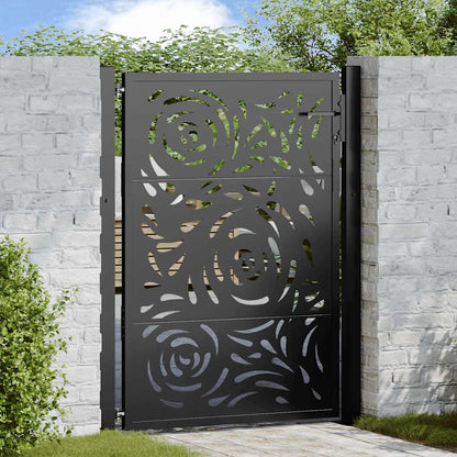 Garden Gate Black 105x130 cm Steel Flame Design