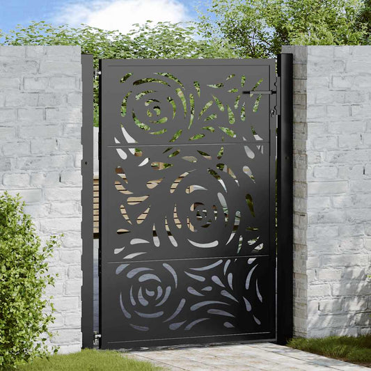 Garden Gate Black 105x130 cm Steel Flame Design