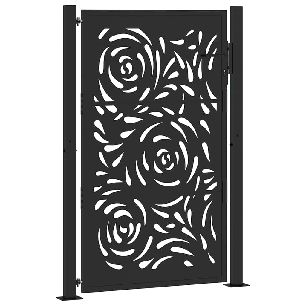 Garden Gate Black 105x155 cm Steel Flame Design