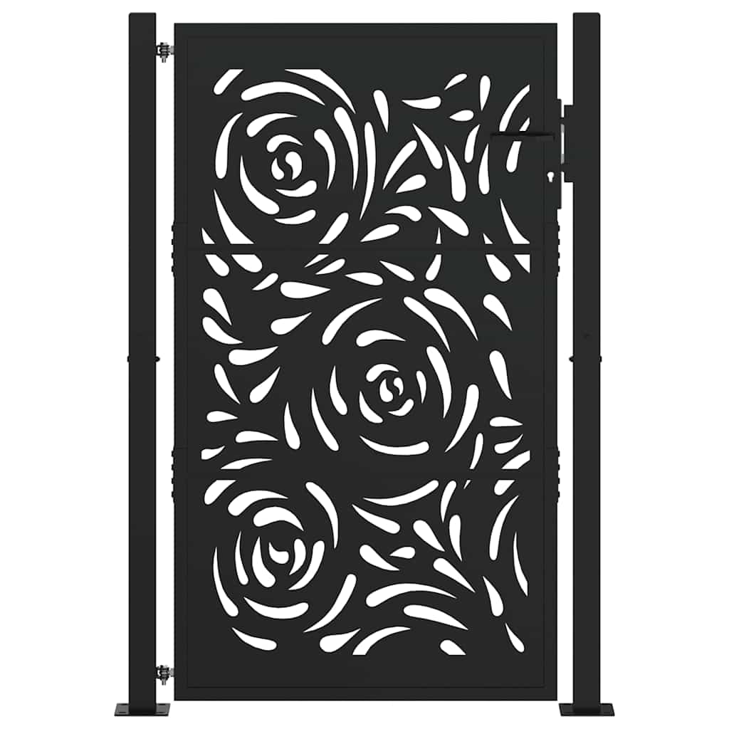 Garden Gate Black 105x155 cm Steel Flame Design