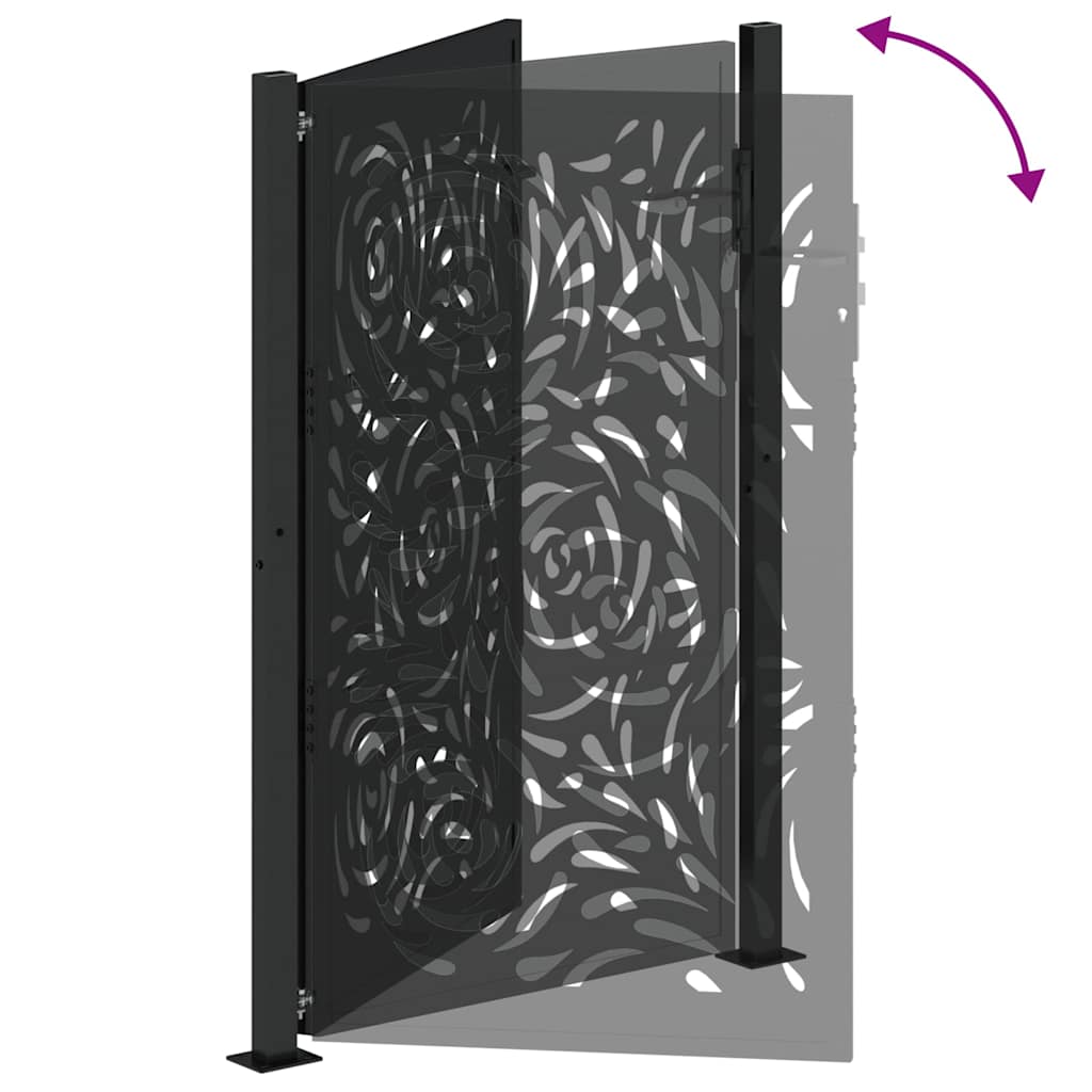 Garden Gate Black 105x155 cm Steel Flame Design