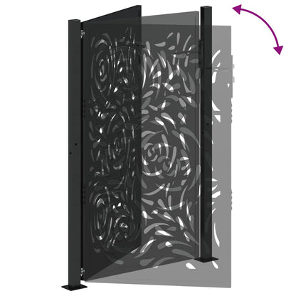 Garden Gate Black 105x155 cm Steel Flame Design