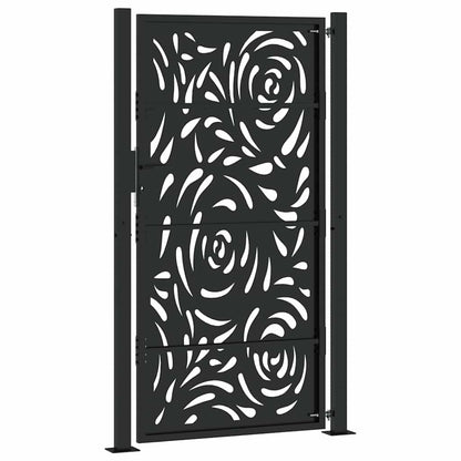 Garden Gate Black 105x180 cm Steel Flame Design