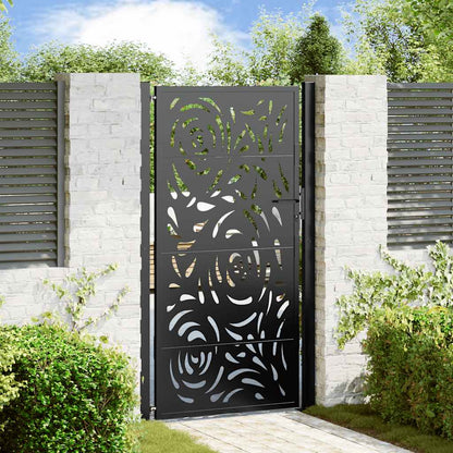 Garden Gate Black 105x180 cm Steel Flame Design