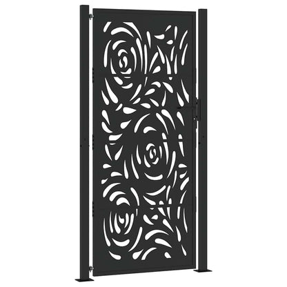 Garden Gate Black 105x205 cm Steel Flame Design