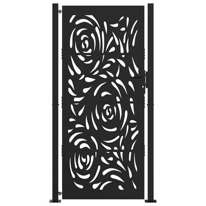 Garden Gate Black 105x205 cm Steel Flame Design