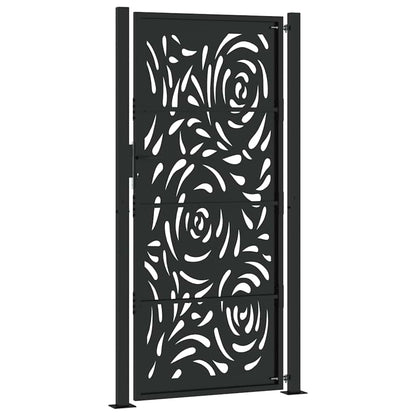 Garden Gate Black 105x205 cm Steel Flame Design