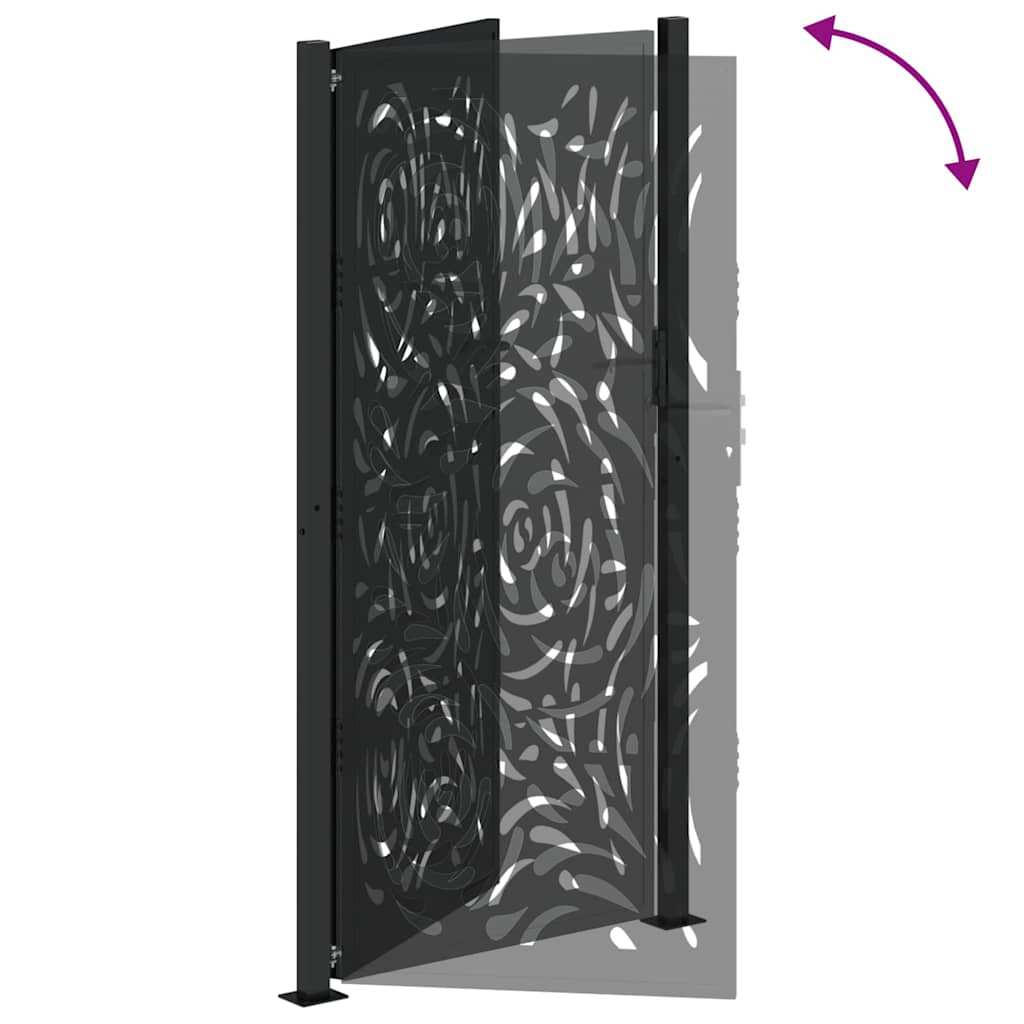 Garden Gate Black 105x205 cm Steel Flame Design