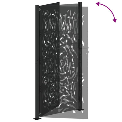 Garden Gate Black 105x205 cm Steel Flame Design