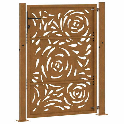 Garden Gate 105x130 cm Weathering Steel Flame Design
