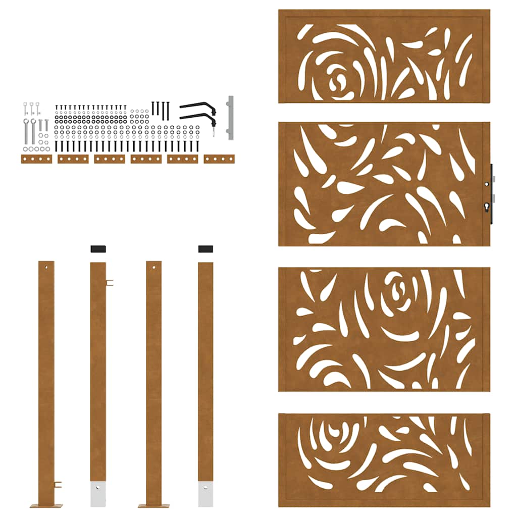 Garden Gate 105x180 cm Weathering Steel Flame Design