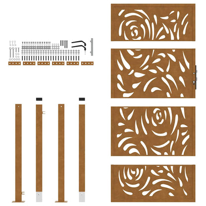 Garden Gate 105x180 cm Weathering Steel Flame Design