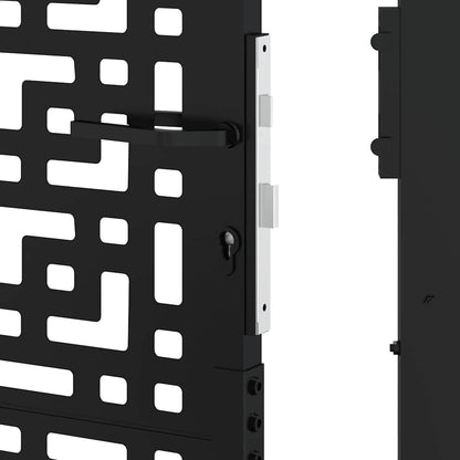 Garden Gate Black 105x106 cm Steel Cross Design