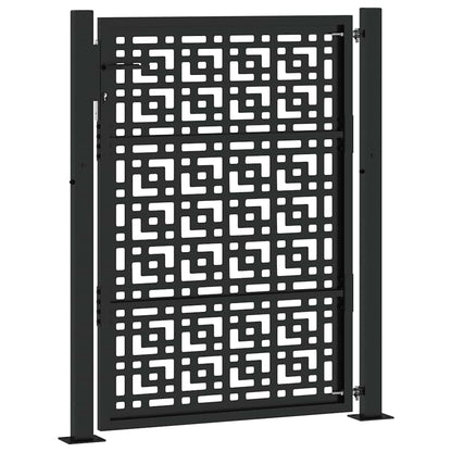 Garden Gate Black 105x130 cm Steel Cross Design