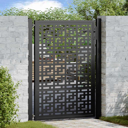 Garden Gate Black 105x130 cm Steel Cross Design