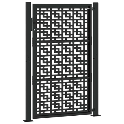 Garden Gate Black 105x155 cm Steel Cross Design