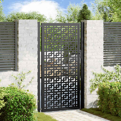 Garden Gate Black 105x180 cm Steel Cross Design