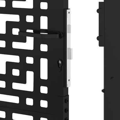 Garden Gate Black 105x205 cm Steel Cross Design