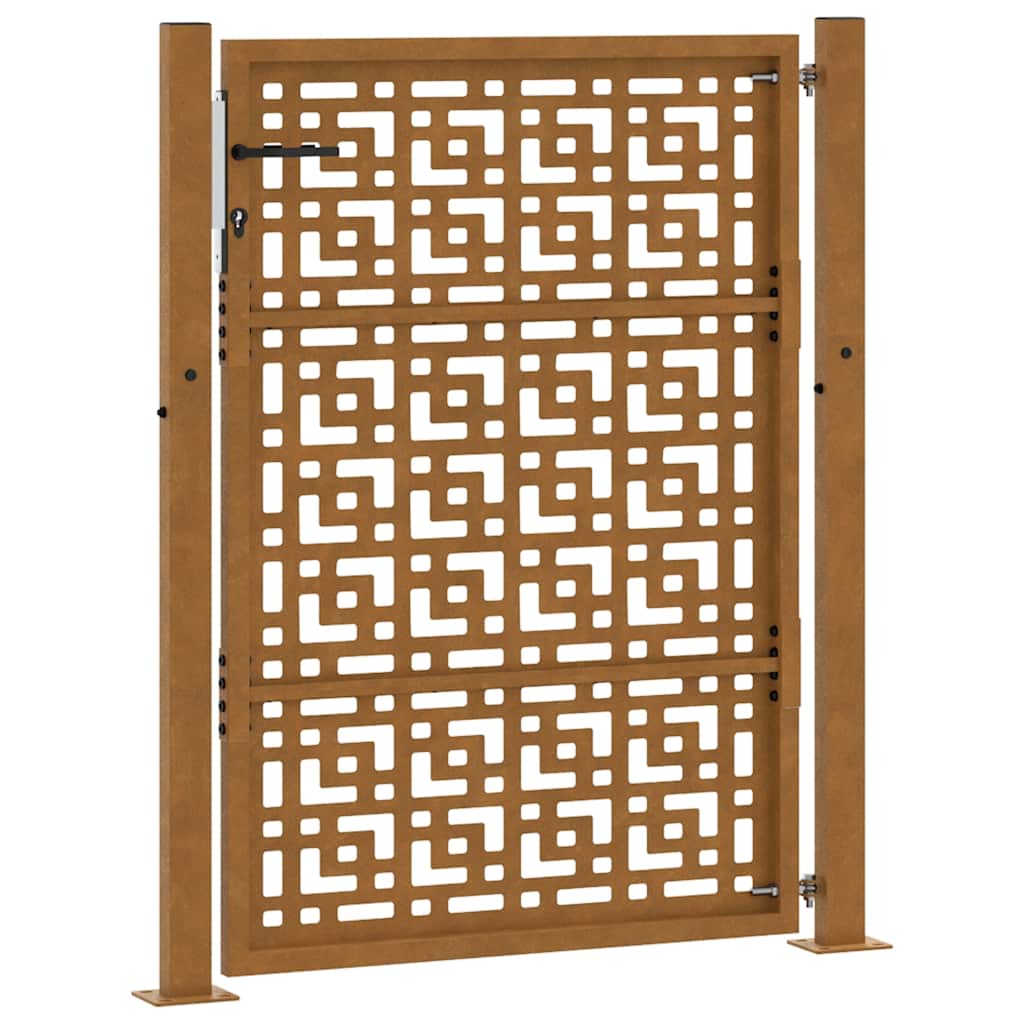Garden Gate 105x130 cm Weathering Steel Cross Design
