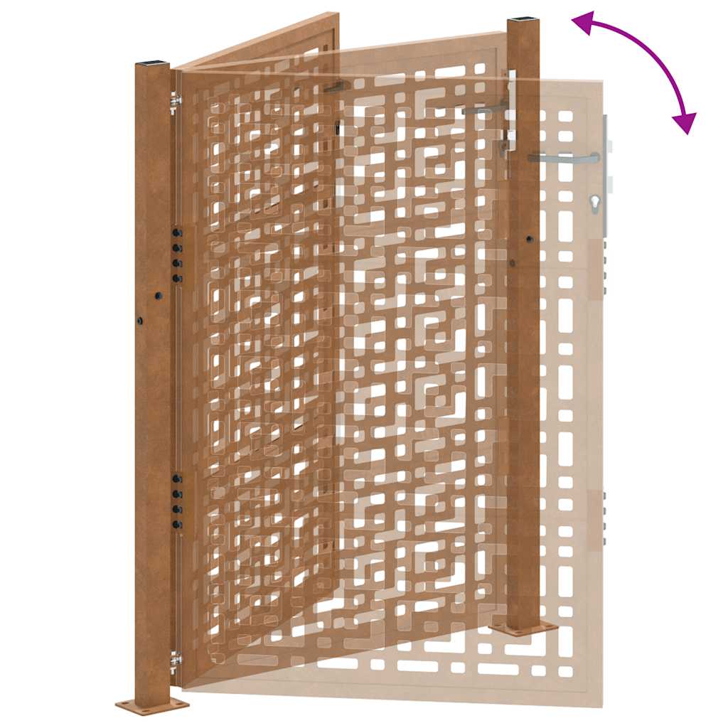 Garden Gate 105x130 cm Weathering Steel Cross Design