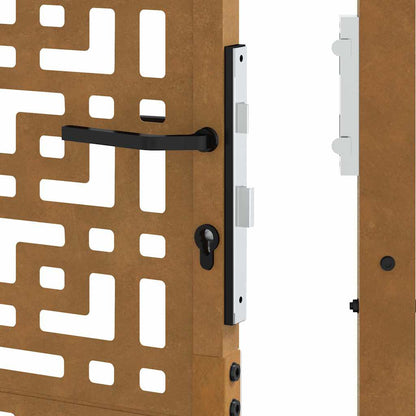 Garden Gate 105x130 cm Weathering Steel Cross Design
