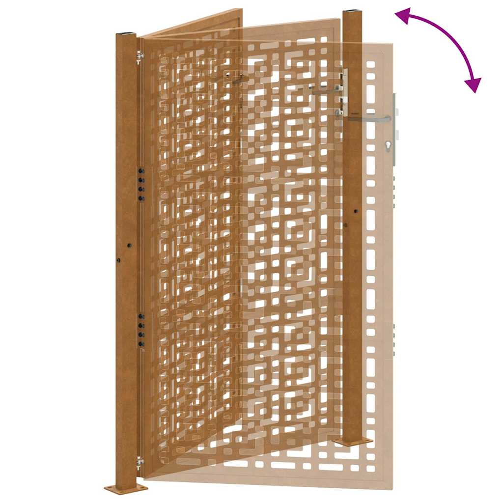 Garden Gate 105x155 cm Weathering Steel Cross Design