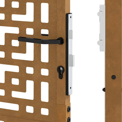 Garden Gate 105x180 cm Weathering Steel Cross Design