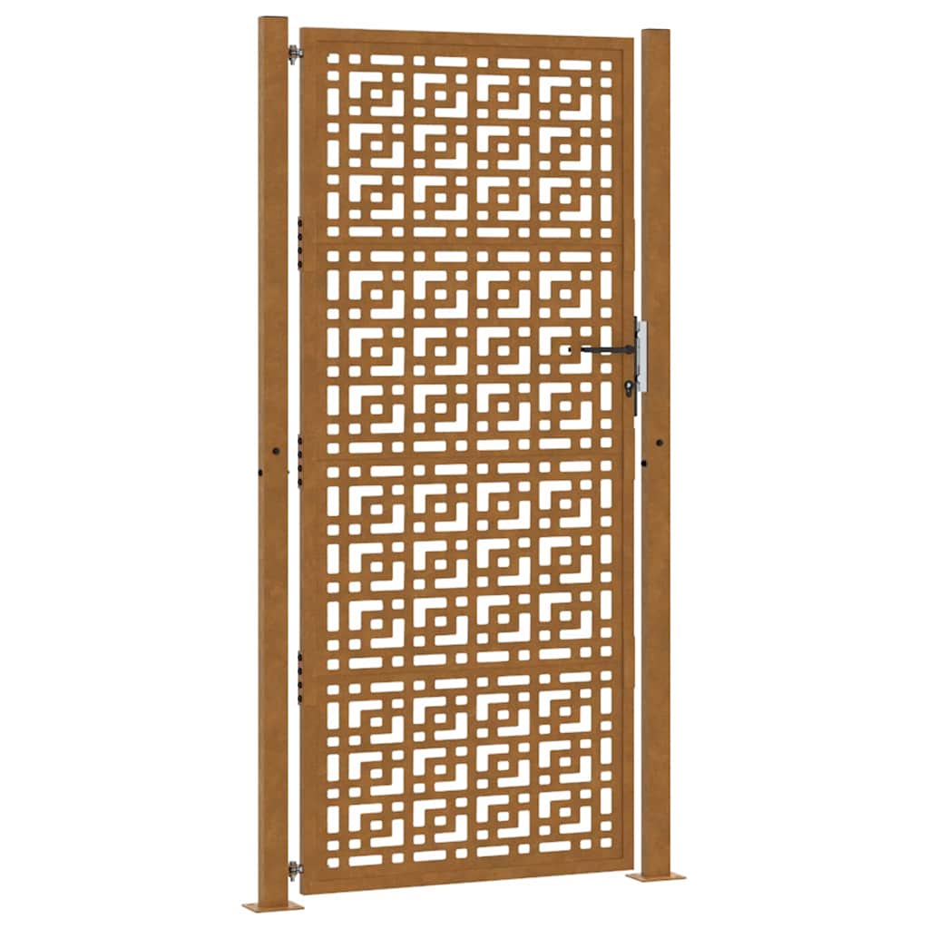 Garden Gate 105x205 cm Weathering Steel Cross Design