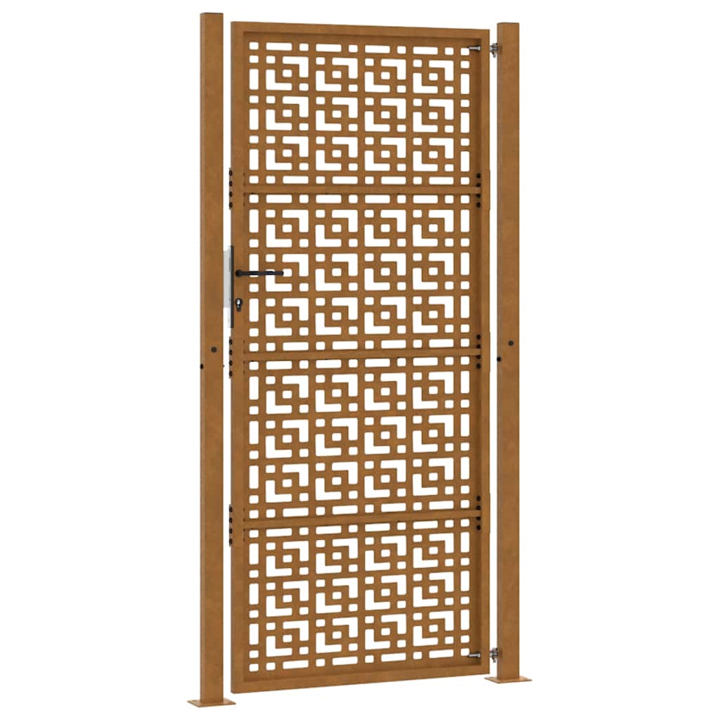 Garden Gate 105x205 cm Weathering Steel Cross Design