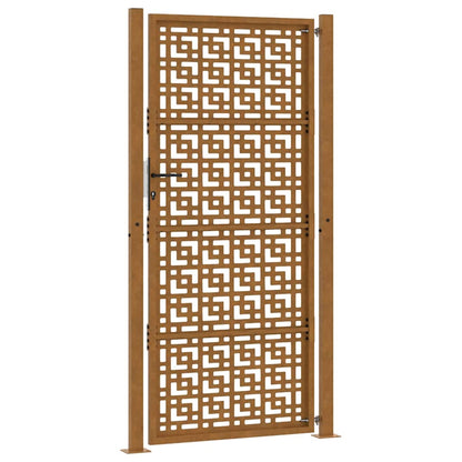 Garden Gate 105x205 cm Weathering Steel Cross Design