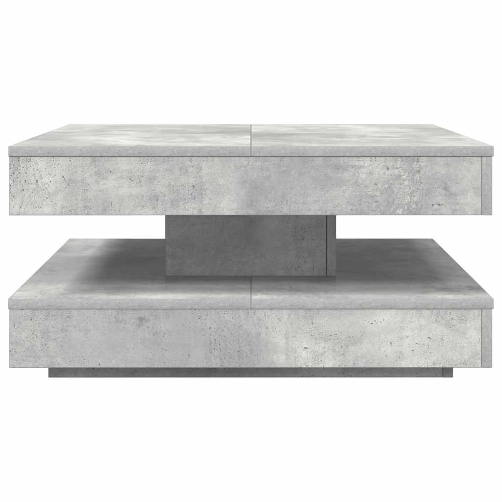 Coffee Table 360-Degree Rotatable Concrete Grey 70x70x34.5 cm