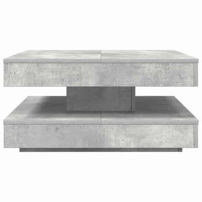 Coffee Table 360-Degree Rotatable Concrete Grey 70x70x34.5 cm