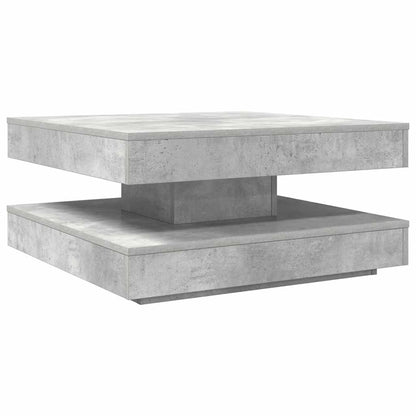 Coffee Table 360-Degree Rotatable Concrete Grey 70x70x34.5 cm