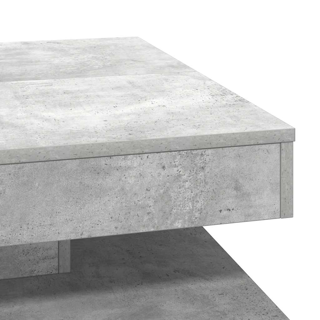 Coffee Table 360-Degree Rotatable Concrete Grey 70x70x34.5 cm