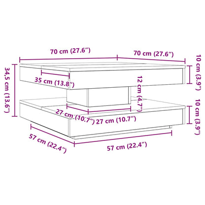 Coffee Table 360-Degree Rotatable Concrete Grey 70x70x34.5 cm