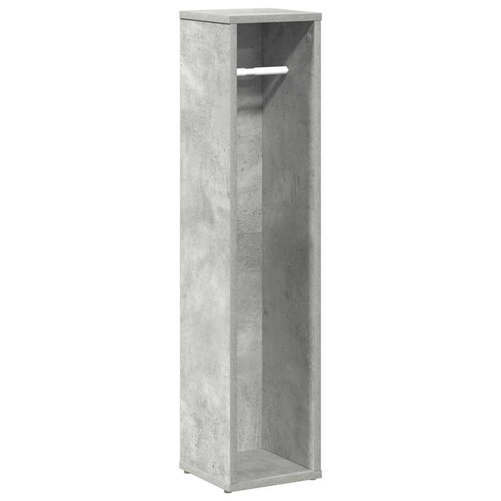 Bathroom Cabinet with Roll Holder Concrete Grey 20.5x20x90 cm
