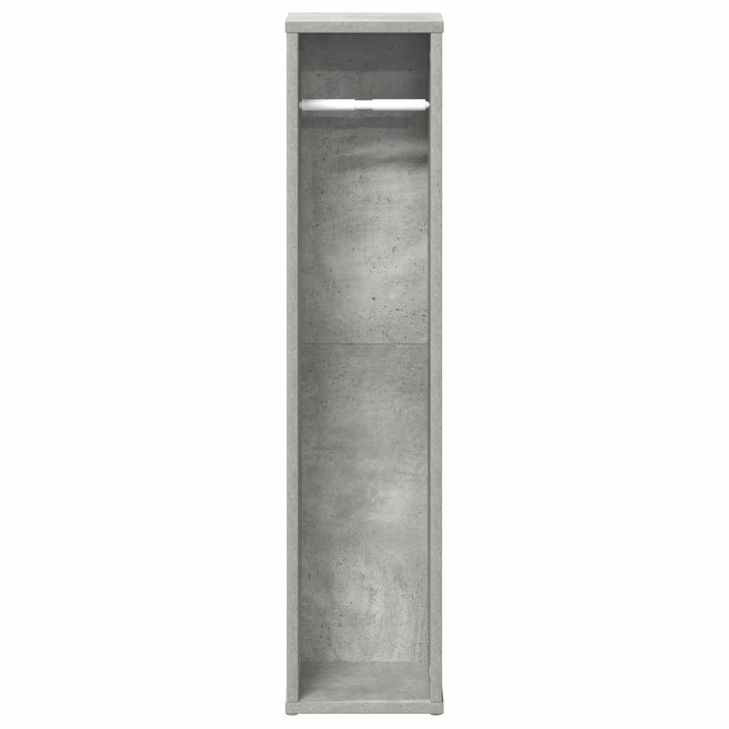 Bathroom Cabinet with Roll Holder Concrete Grey 20.5x20x90 cm