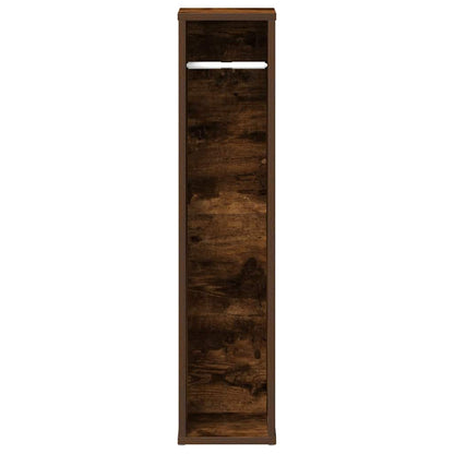 Bathroom Cabinet with Roll Holder Smoked Oak 20.5x20x90 cm