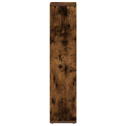 Bathroom Cabinet with Roll Holder Smoked Oak 20.5x20x90 cm