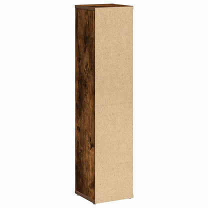 Bathroom Cabinet with Roll Holder Smoked Oak 20.5x20x90 cm