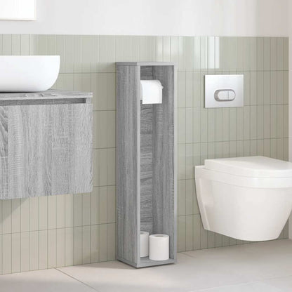 Bathroom Cabinet with Roll Holder Grey Sonoma 20.5x20x90 cm