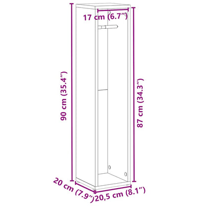 Bathroom Cabinet with Roll Holder Old Wood 20.5x20x90 cm
