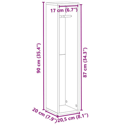 Bathroom Cabinet with Roll Holder Artisan Oak 20.5x20x90 cm