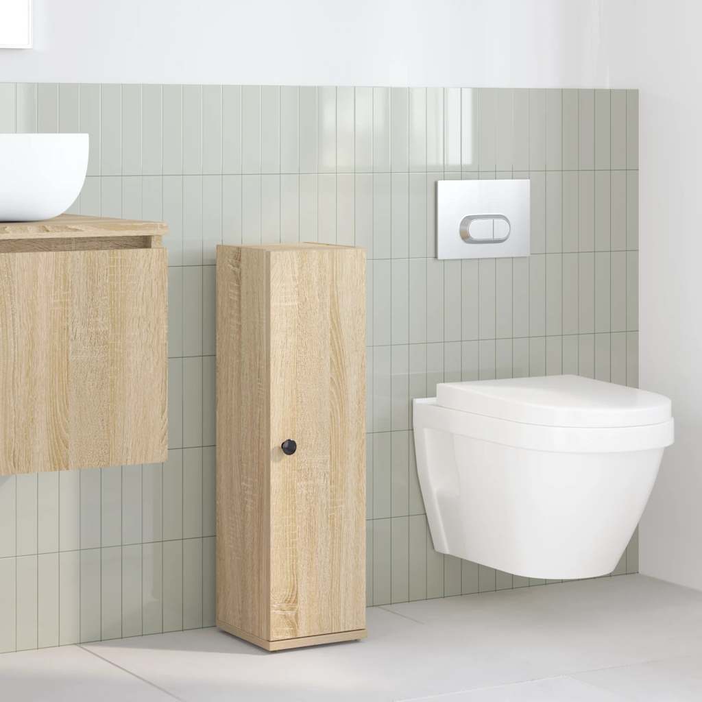 Bathroom Cabinet with Roll Holder Sonoma Oak 20.5x22x72 cm