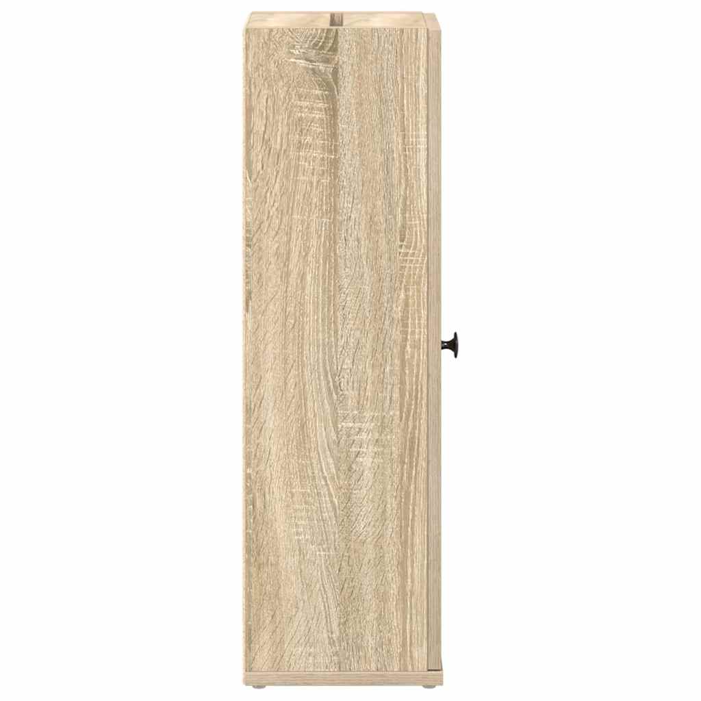 Bathroom Cabinet with Roll Holder Sonoma Oak 20.5x22x72 cm