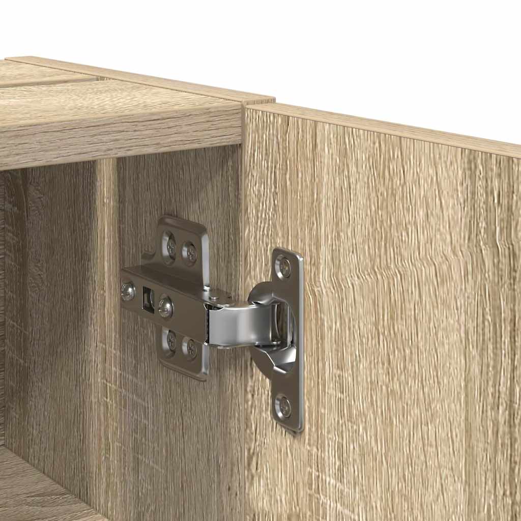 Bathroom Cabinet with Roll Holder Sonoma Oak 20.5x22x72 cm