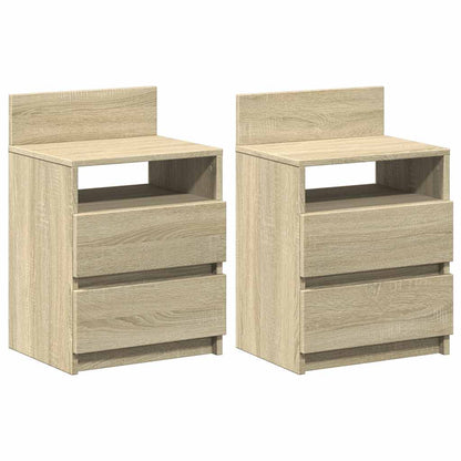 Bedside Cabinets 2 pcs with 2 Drawers Sonoma Oak 40x33x60 cm