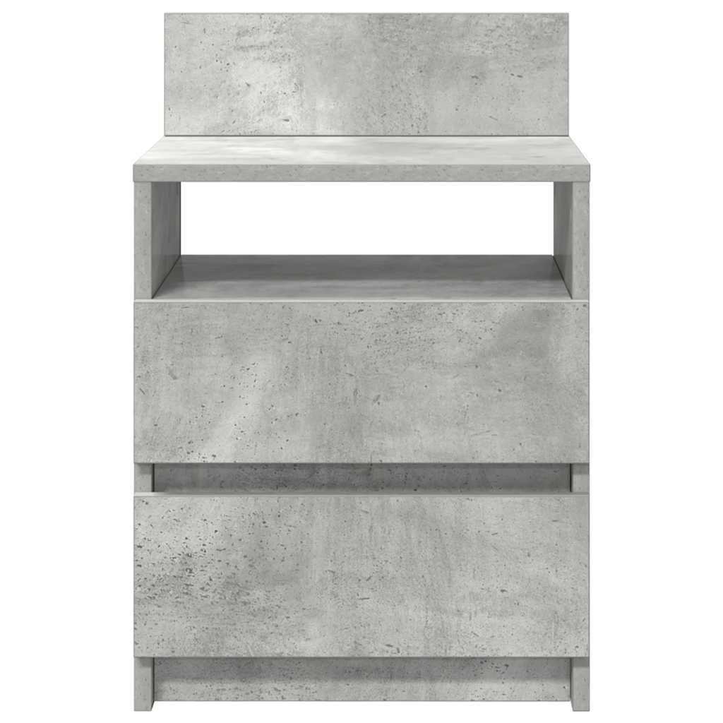 Bedside Cabinets 2 pcs with 2 Drawers Concrete Grey 40x33x60 cm