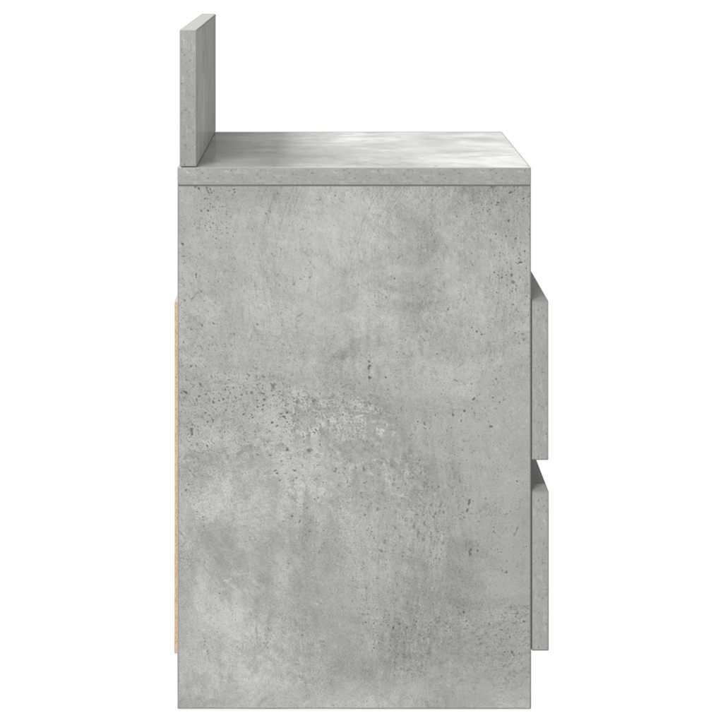 Bedside Cabinets 2 pcs with 2 Drawers Concrete Grey 40x33x60 cm