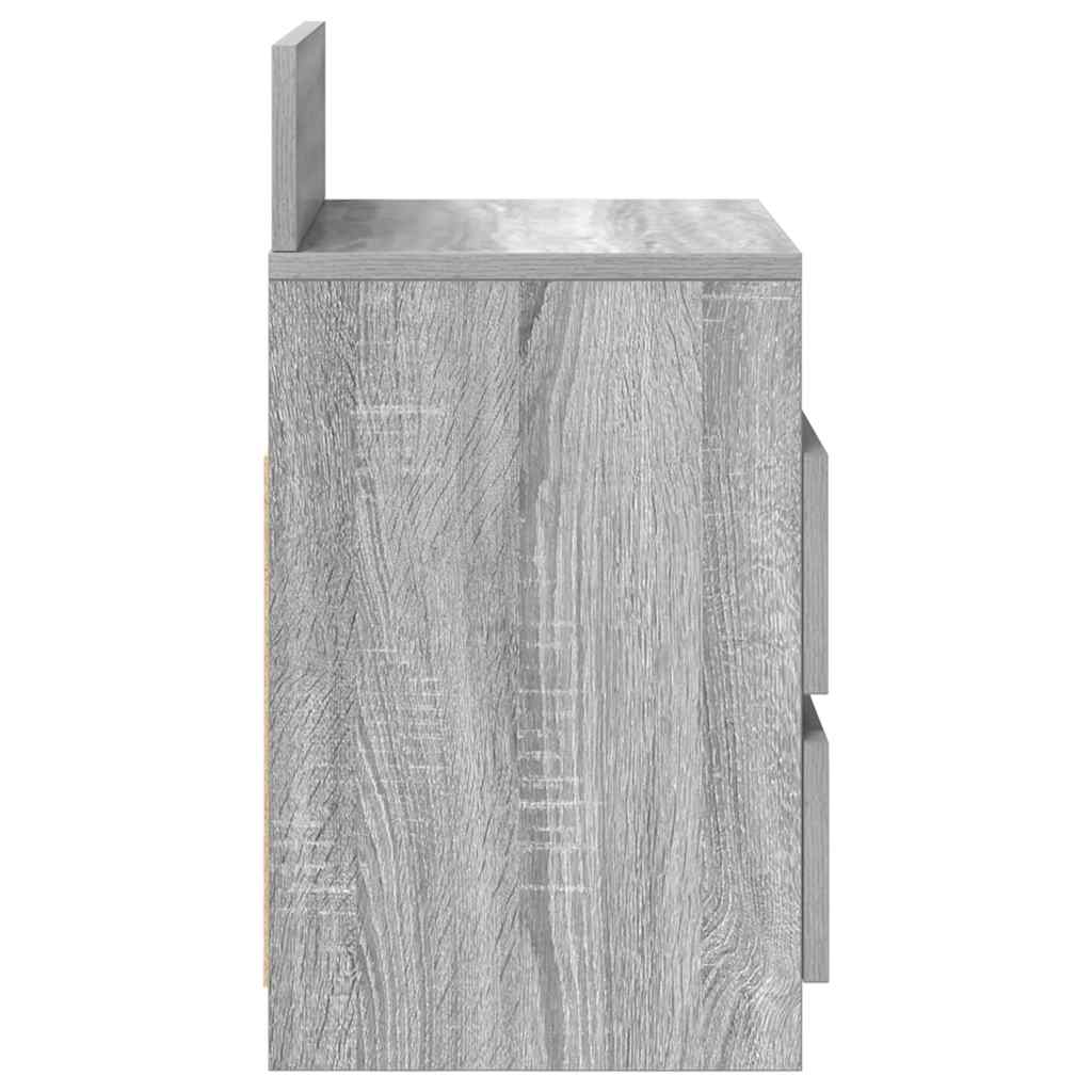 Bedside Cabinet with 2 Drawers Grey Sonoma 40x33x60 cm